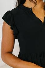 Load image into Gallery viewer, Lizzy Forever Flutter Sleeve Dress in Black
