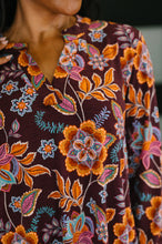 Load image into Gallery viewer, Lizzy Long Sleeve Dress in Chocolate Floral
