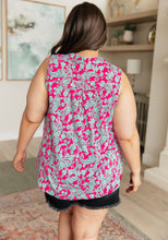 Load image into Gallery viewer, Lizzy Tank Top in Pink and Mint Paisley
