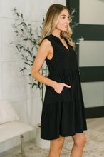 Load image into Gallery viewer, Lizzy Tiered Tank Dress in Black
