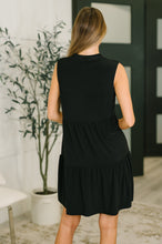 Load image into Gallery viewer, Lizzy Tiered Tank Dress in Black
