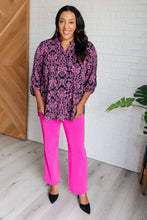 Load image into Gallery viewer, Lizzy Top in Hot Pink and Navy Damask
