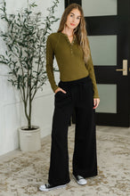 Load image into Gallery viewer, Lounge Line Wide Leg Sweats in Black
