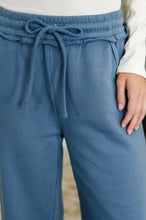 Load image into Gallery viewer, Lounge Line Wide Leg Sweats in Dusty Blue
