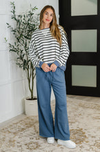 Load image into Gallery viewer, Lounge Line Wide Leg Sweats in Dusty Blue
