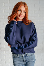 Load image into Gallery viewer, Lysa Satin Stripe Pullover in Smoky Navy
