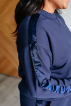 Load image into Gallery viewer, Lysa Satin Stripe Pullover in Smoky Navy
