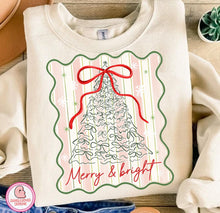 Load image into Gallery viewer, Merry &amp; Bright Tree Graphic Tee and Sweatshirt
