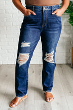 Load image into Gallery viewer, Montana High Rise Rigid Magic Distressed Straight Jeans
