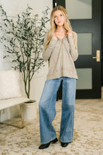 Load image into Gallery viewer, Never Been So Sure Lace Accent Henley Top in Taupe
