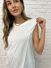 Load image into Gallery viewer, New Normal Pleat Detail Sleeveless Top in White
