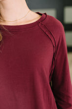 Load image into Gallery viewer, Nice to Each Other Raglan Sleeve Top in Cabernet
