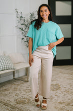 Load image into Gallery viewer, Not That Complicated Textured Boxy Tee in Turquoise
