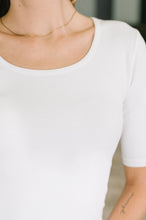 Load image into Gallery viewer, Nothing to Prove U-Neck Half Sleeve Top in White
