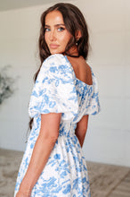 Load image into Gallery viewer, Nurturing Myself Square Neck Floral Dress in Blue
