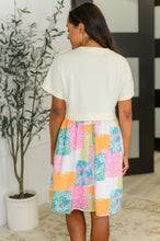 Load image into Gallery viewer, Office Associate Patchwork Print Babydoll Dress
