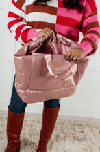 Load image into Gallery viewer, One More Thing Puffy Quilted Waterproof Tote in Pink
