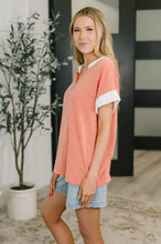 Load image into Gallery viewer, One Piece at a Time V-Neck Short Sleeve Top in Coral
