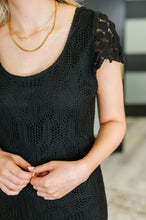Load image into Gallery viewer, On the Town Lace Scoop Neck Dress in Black
