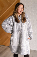 Load image into Gallery viewer, Oversized Blanket Hoodie in Grey Stars
