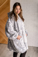 Load image into Gallery viewer, Oversized Blanket Hoodie in Grey Stars
