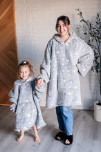 Load image into Gallery viewer, Oversized Blanket Hoodie in Grey Stars
