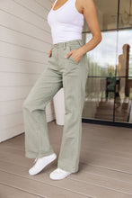 Load image into Gallery viewer, Phoebe High Rise Front Seam Straight Jeans in Sage
