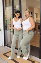 Load image into Gallery viewer, Phoebe High Rise Front Seam Straight Jeans in Sage
