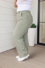 Load image into Gallery viewer, Phoebe High Rise Front Seam Straight Jeans in Sage
