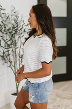 Load image into Gallery viewer, Pinkies Up Knit Top in White
