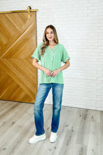 Load image into Gallery viewer, Plain and Sassy V-Neck Tee in Mint Green

