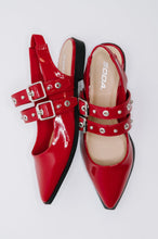 Load image into Gallery viewer, Pop of Color Pointy Toe Slip On in Red
