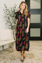 Load image into Gallery viewer, Quiet Life Notch Neck Tiered Dress in Black

