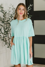 Load image into Gallery viewer, PREORDER: Relaxed Drop Shoulder Dress in Aqua
