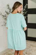 Load image into Gallery viewer, PREORDER: Relaxed Drop Shoulder Dress in Aqua
