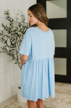 Load image into Gallery viewer, PREORDER: Relaxed Drop Shoulder Dress in Light Blue
