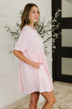 Load image into Gallery viewer, PREORDER: Relaxed Drop Shoulder Dress in Light Pink
