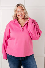 Load image into Gallery viewer, Same Ol&#39; Situation Collared Pullover in Hot Pink
