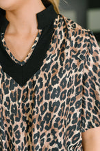 Load image into Gallery viewer, Sassy Season Split Neck Leopard Print Blouse
