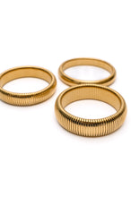 Load image into Gallery viewer, Sassy but Classy Ribbed Bangles in Gold Set of 3
