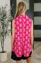 Load image into Gallery viewer, Sea Spray Collared Sleeveless Top in Floral Ikat
