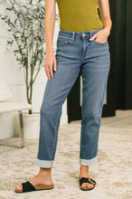 Load image into Gallery viewer, Shane Mid Rise Billie Boyfriend Jean in Dark Cozy Indigo
