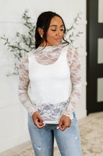 Load image into Gallery viewer, Sheer Intentions Lace Layering Top in Ivory
