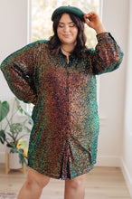 Load image into Gallery viewer, Shimmering Splendor Sequin Shirt Dress
