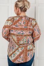 Load image into Gallery viewer, Show and Tell Mixed Print Peasant Blouse
