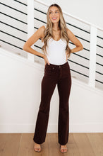 Load image into Gallery viewer, Sienna High Rise Control Top Flare Jeans in Espresso
