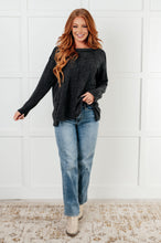 Load image into Gallery viewer, Simple Silhouette Brushed Hacci Sweater in Black
