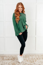 Load image into Gallery viewer, Simple Silhouette Brushed Hacci Sweater in Dark Green
