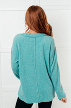 Load image into Gallery viewer, Simple Silhouette Brushed Hacci Sweater in Dusty Teal
