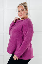 Load image into Gallery viewer, Simple Silhouette Brushed Hacci Sweater in Light Plum
